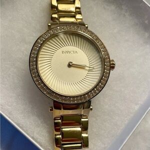 Invicta Specialty Collection Women’s Gold Toned Timepiece With Crystal Bezel